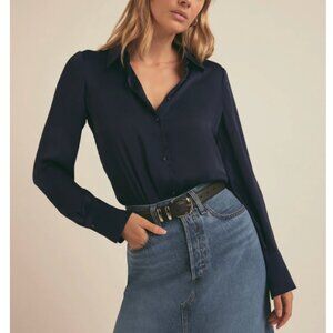 NWT Favorite Daughter Take Me Seriously Bodysuit XL Navy Blue